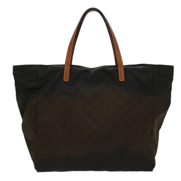 GUCCI GG Canvas Tote Bag Nylon Brown 53670