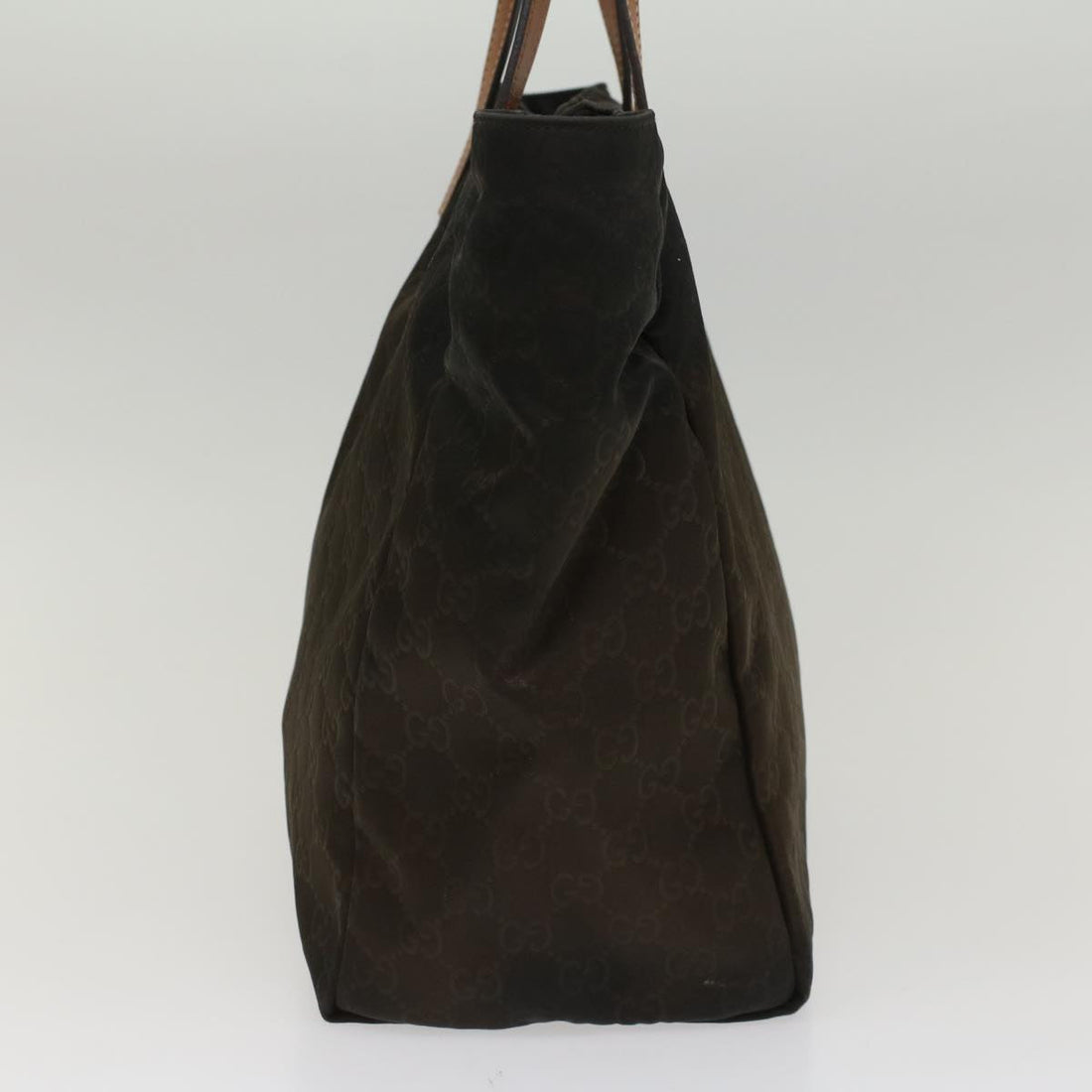 GUCCI GG Canvas Tote Bag Nylon Brown 53670