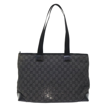GUCCI GG Canvas Tote Bag Canvas Leather Black 53674