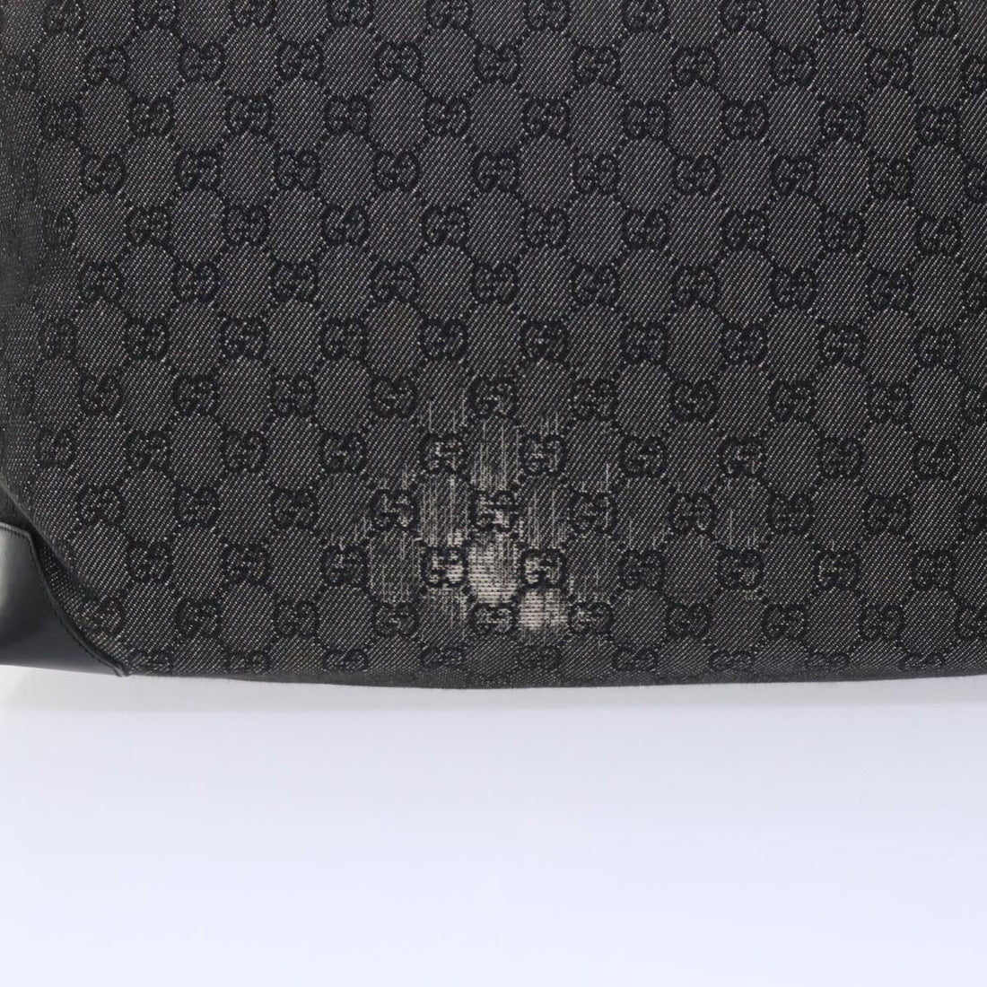 GUCCI GG Canvas Tote Bag Canvas Leather Black 53674
