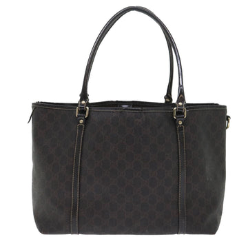 GUCCI GG Canvas Tote Bag PVC Leather Brown 53675