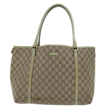 GUCCI GG Canvas Tote Bag PVC Leather Beige 53677