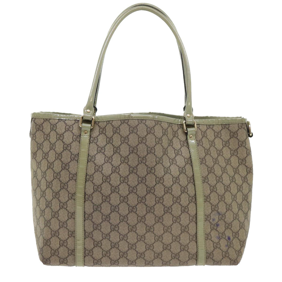 GUCCI GG Canvas Tote Bag PVC Leather Beige 53677