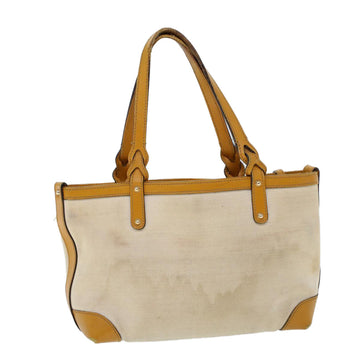 GUCCI Hand Bag Canvas Leather Beige Orange 53679