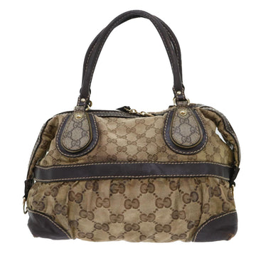 GUCCI GG Canvas Hand Bag Coated Canvas Beige Brown 53684