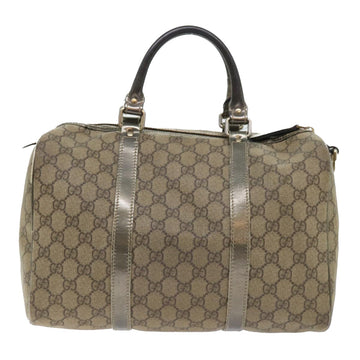 GUCCI GG Canvas Hand Bag PVC Leather Beige 53685
