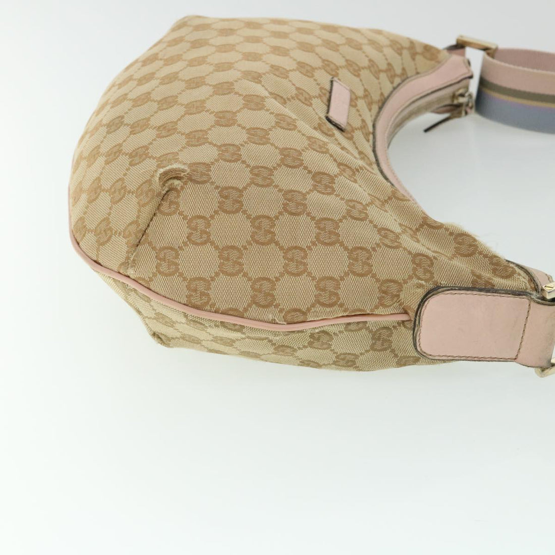 GUCCI GG Canvas Sherry Line Shoulder Bag Beige Light Blue pink 181092 53844
