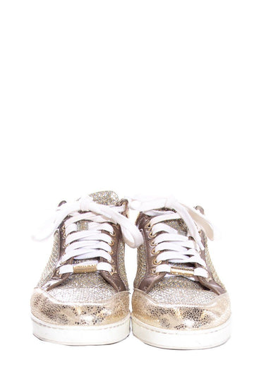 Jimmy Choo Gold Miami Sneakers SZ 37