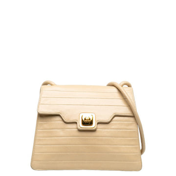 CHANEL Vintage Flap Shoulder Bag Lambskin Beige Ladies