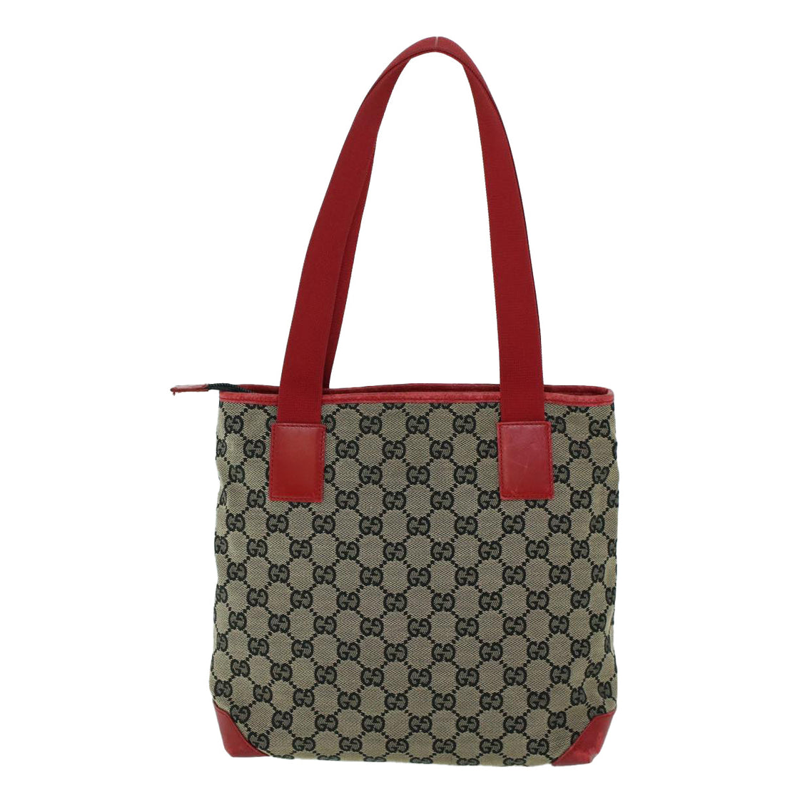 GUCCI GG Canvas Tote Bag Canvas Leather Navy Red 019 0402 1705 54010