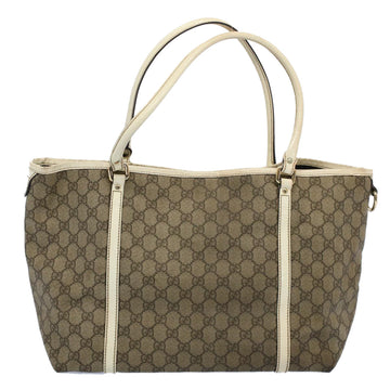 GUCCI GG Supreme Tote Bag PVC Leather Beige 197953 54015