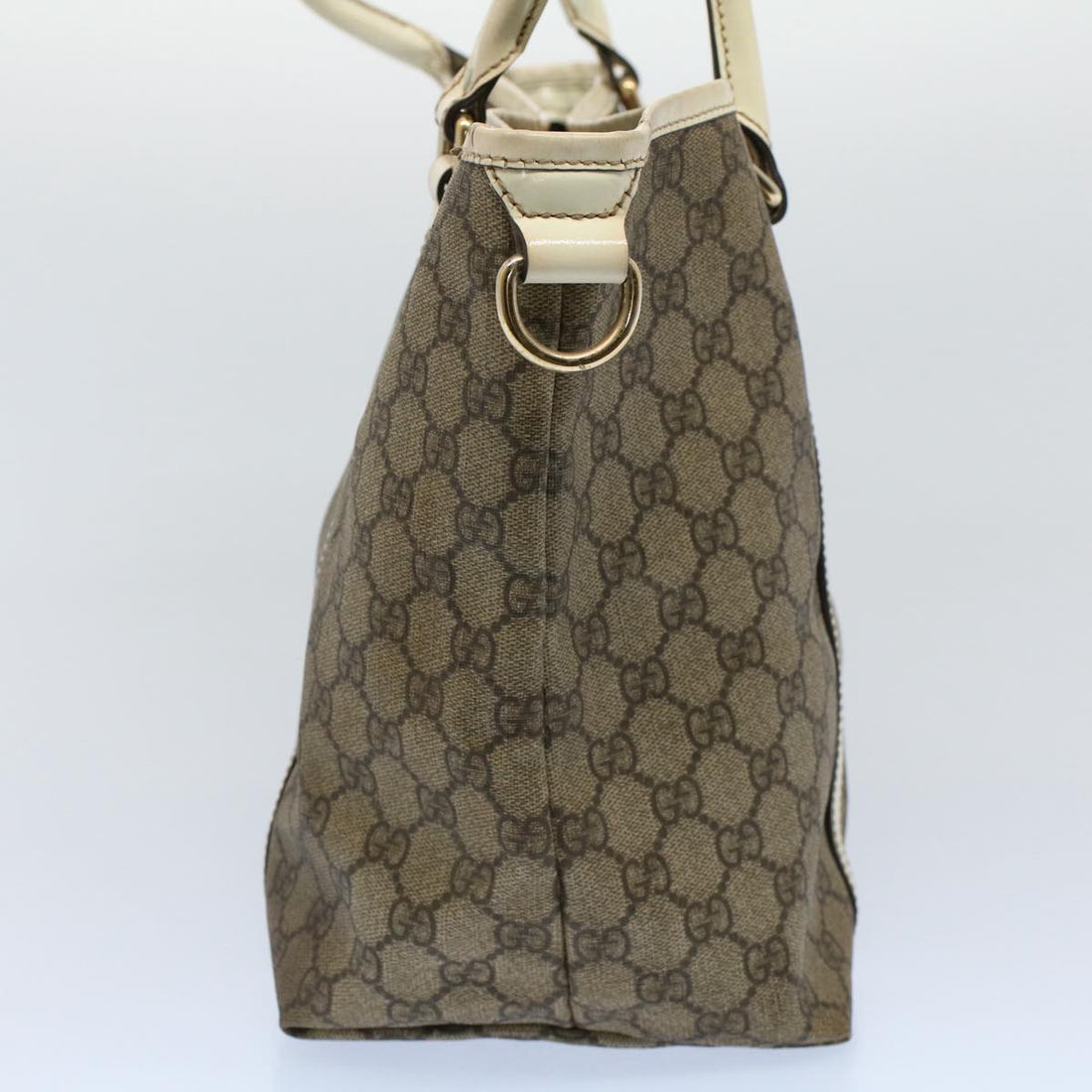 GUCCI GG Supreme Tote Bag PVC Leather Beige 197953 54015