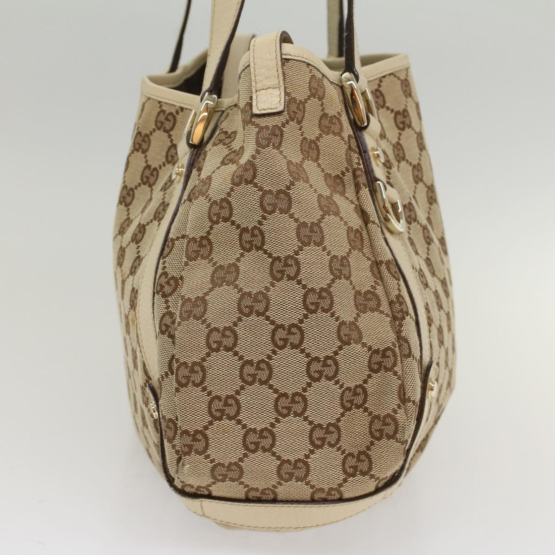 GUCCI GG Canvas Shoulder Bag Beige 130736 54128