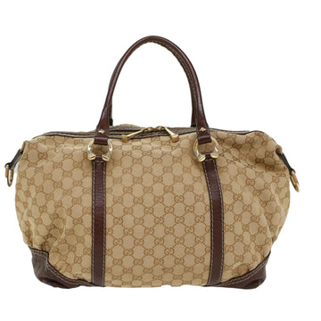 GUCCI GG Canvas Hand Bag Leather Beige 189892 54132