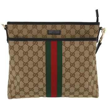 GUCCI GG Supreme Web Sherry Line Shoulder Bag Beige Red Green 388926 54134