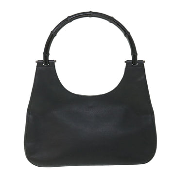 GUCCI Bamboo Shoulder Bag Leather Black 001 3739 002053 54151