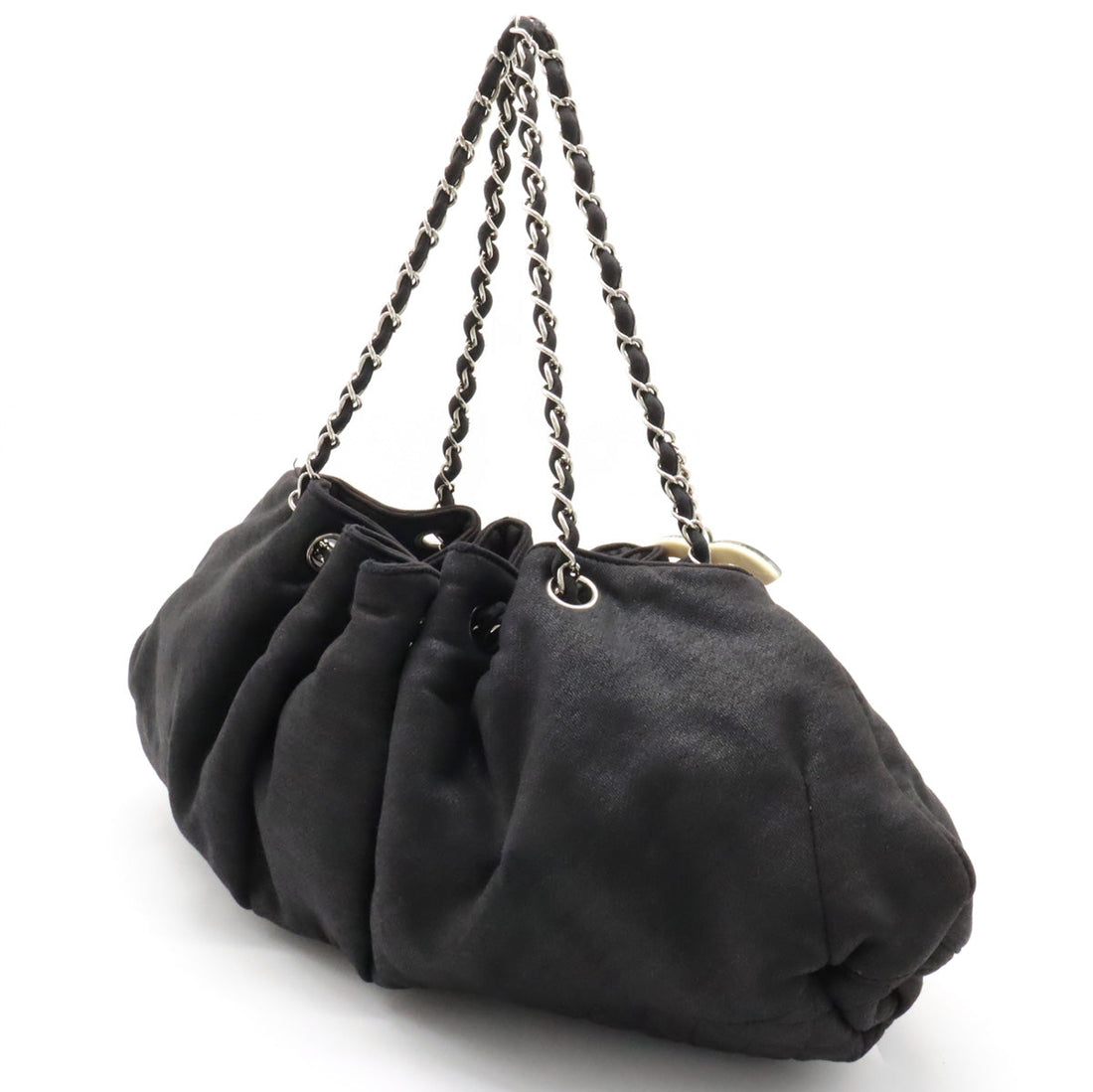 CHANEL Chanel Cocomark Melrose Carpet Mattress Chain Shoulder Bag Cotton Jacket Black Black Silver  A37056
