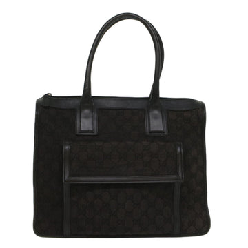 GUCCI GG Canvas Hand Bag Leather Black 000 0854 001013 54325