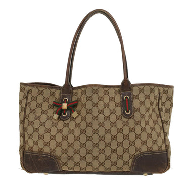 GUCCI GG Canvas Web Sherry Line Tote Bag Beige Red Green 163805 54330