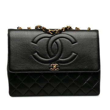 Chanel Decamatrasse 34 Cocomark Single Flap Chain Shoulder Bag Black kin  CHANEL