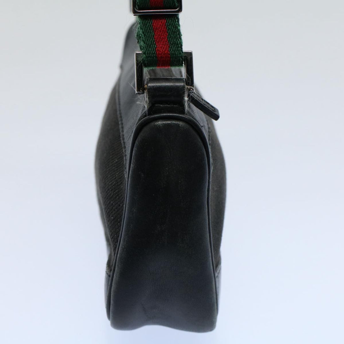 GUCCI Web Sherry Line Shoulder Pouch Canvas Black Red 92821 204991 54532