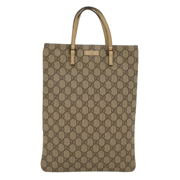 GUCCI GG Supreme Hand Bag PVC Leather Beige 117551002122 54540