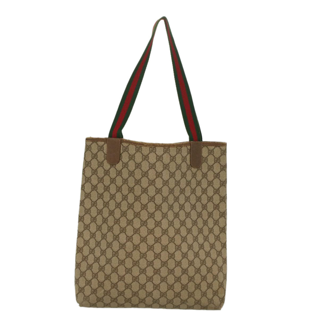 GUCCI GG Supreme Web Sherry Line Tote Bag Beige Red 002 58 6487 9411 54557