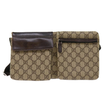 GUCCI GG Canvas Waist bag PVC Leather Beige 28566 54695