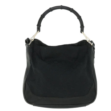 GUCCI GG Canvas Sherry Line Bamboo Hand Bag 2way Black White 001 4095 54699