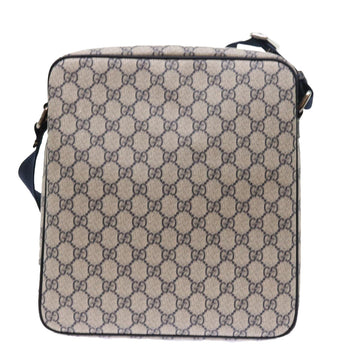 GUCCI GG Supreme Shoulder Bag PVC Leather Gray Navy 201448 54703