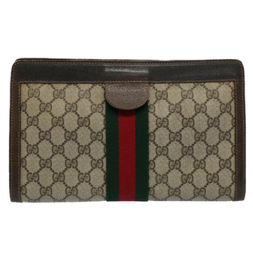 GUCCI GG Canvas Web Sherry Line Clutch Bag Beige Red 41 011 2125 28 54724
