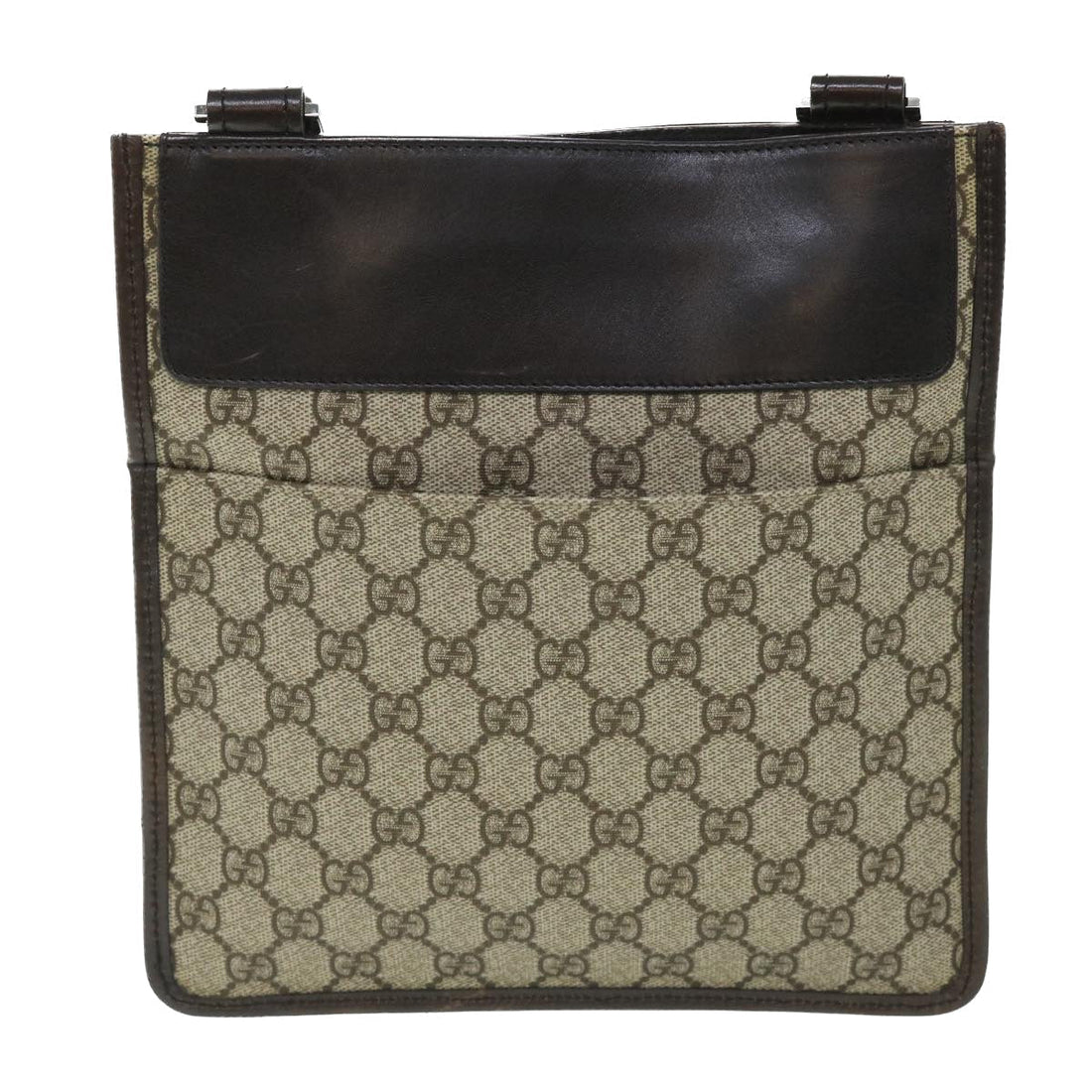 GUCCI GG Canvas Shoulder Bag PVC Leather Beige 27639 54754