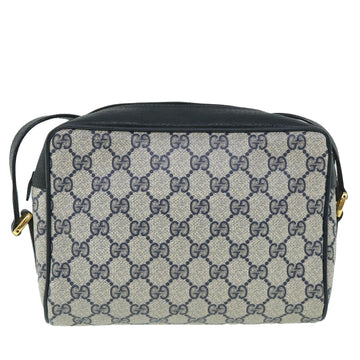 GUCCI GG Canvas Sherry Line Shoulder Bag Gray Red Navy 119.02.087 54792