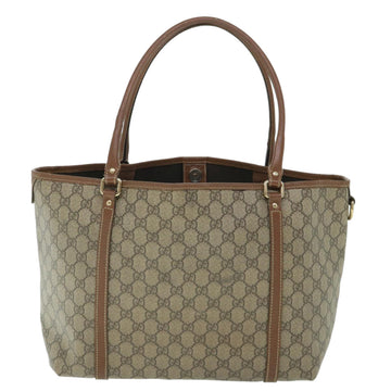 GUCCI GG Canvas Tote Bag PVC Leather Beige 197953 54795