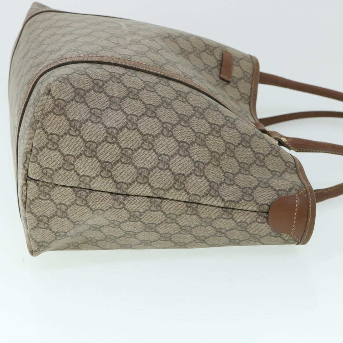 GUCCI GG Canvas Tote Bag PVC Leather Beige 197953 54795