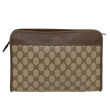 GUCCI GG Canvas Clutch Bag PVC Leather Beige 014 115 54802