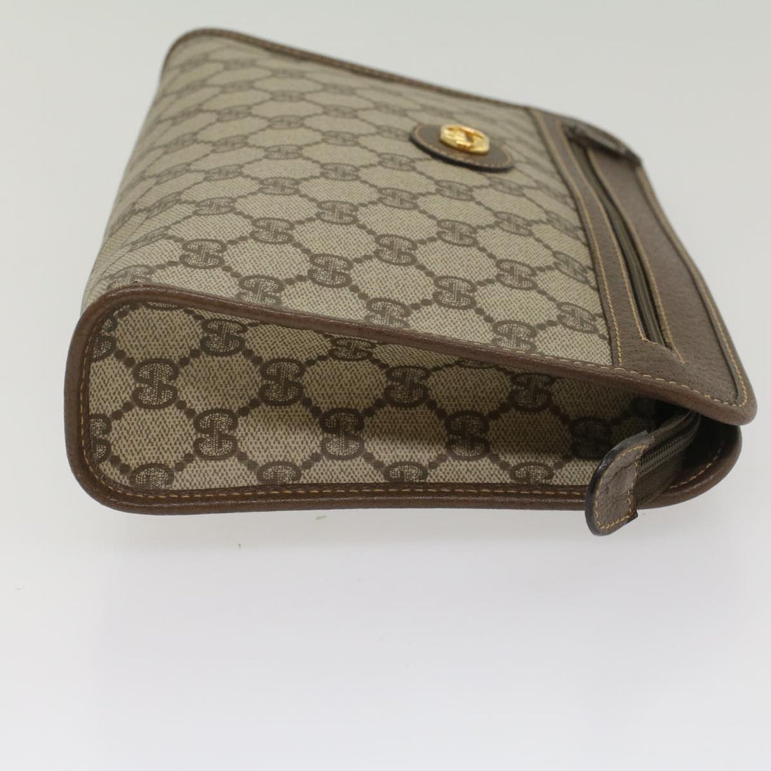 GUCCI GG Canvas Clutch Bag PVC Leather Beige 014 115 54802