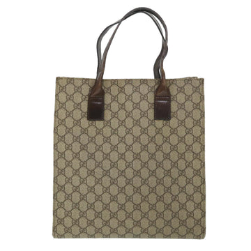 GUCCI GG Canvas Tote Bag PVC Leather Beige 91249 54809