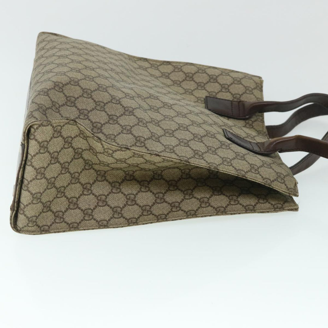 GUCCI GG Canvas Tote Bag PVC Leather Beige 91249 54809