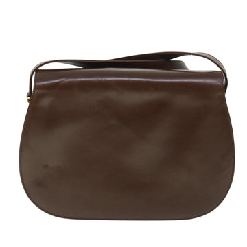 GUCCI Bamboo Shoulder Bag Leather Brown 54841