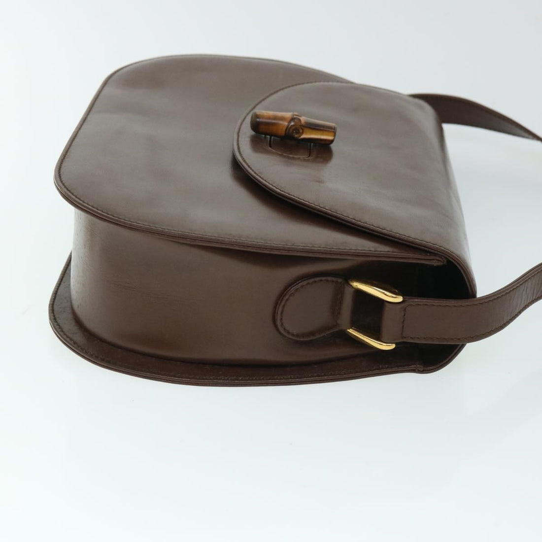 GUCCI Bamboo Shoulder Bag Leather Brown 54841