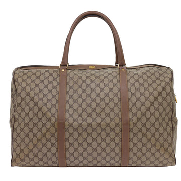 GUCCI GG Canvas Boston Bag PVC Leather Beige 012.123.6081.55 54849