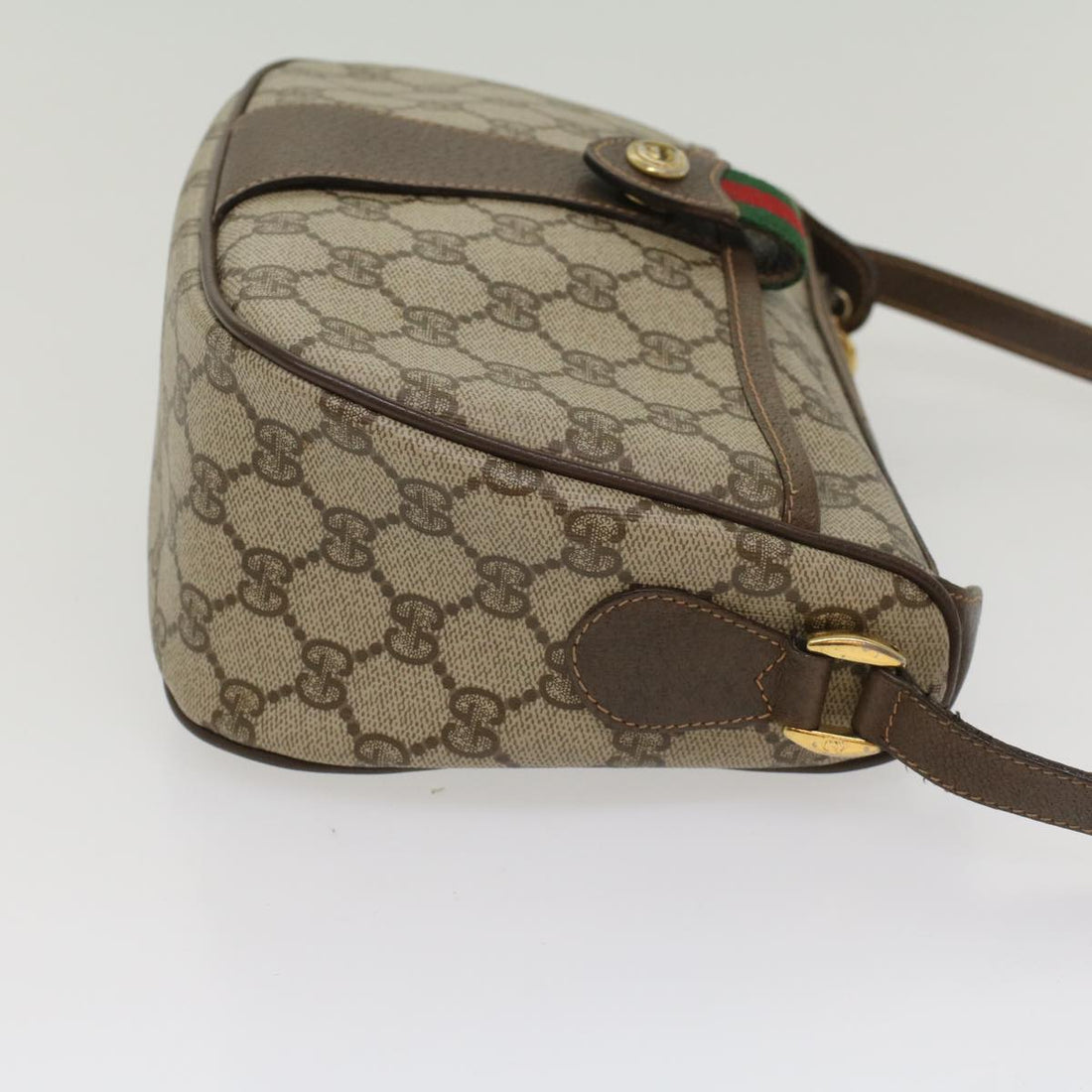 GUCCI GG Canvas Web Sherry Line Shoulder Bag Beige Red 89 02 032 54856