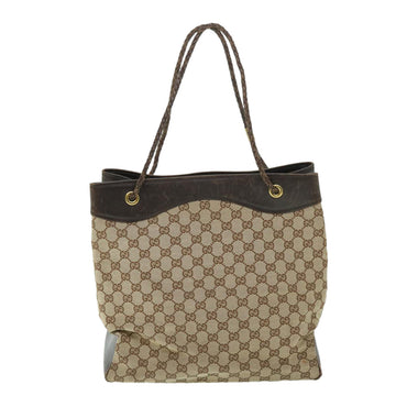 GUCCI GG Canvas Tote Bag Beige Brown 109141 54873