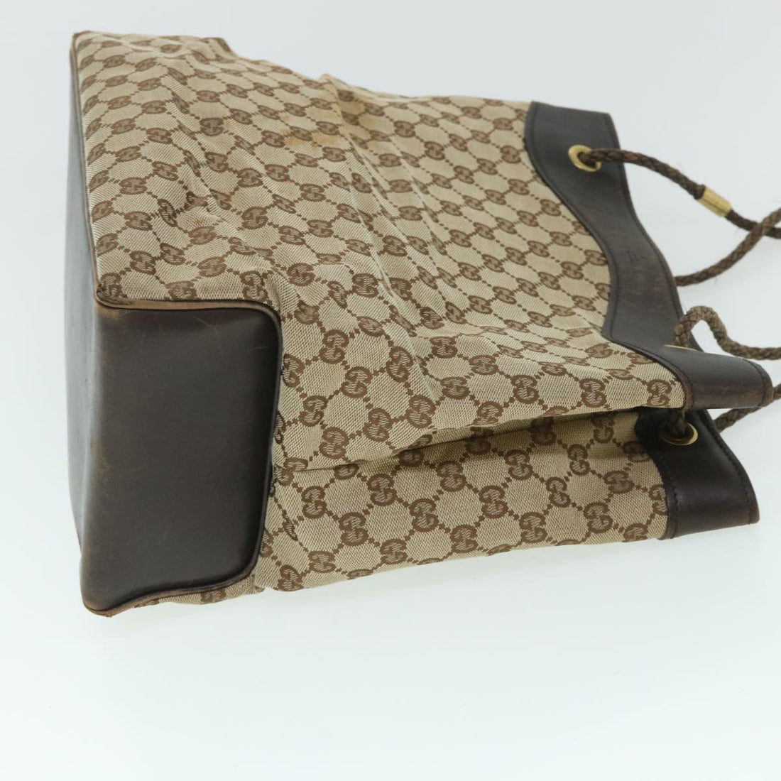 GUCCI GG Canvas Tote Bag Beige Brown 109141 54873