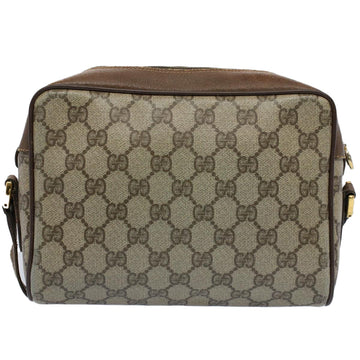 GUCCI GG Canvas Web Sherry Line Shoulder Bag PVC Leather Beige Green 54875