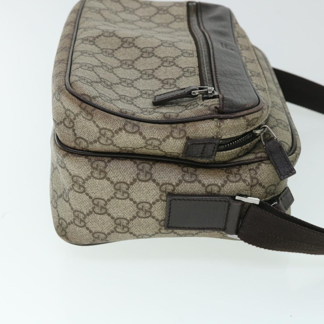 GUCCI GG Canvas Shoulder Bag PVC Leather Beige 114531 54876