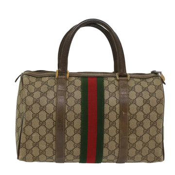 GUCCI GG Canvas Web Sherry Line Boston Bag Beige Red Green 24 02 007 54955