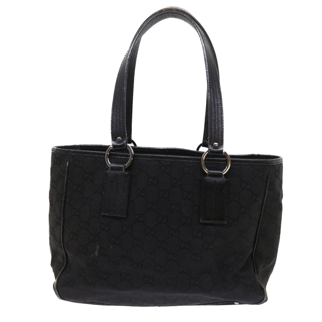 GUCCI GG Canvas Shoulder Bag Canvas PVC Leather 2Set Black Beige 55036