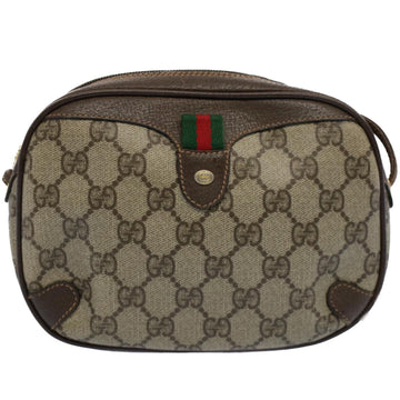 GUCCI GG Supreme Web Sherry Line Shoulder Bag Beige Red 156 02 066 55055